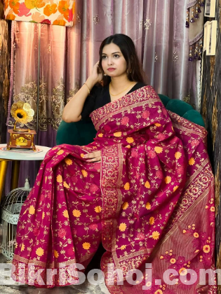 Half Silk Screen Print Saree